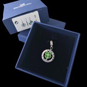 Swarovski St. Patrick’s Day Clover Coin Charm – Crystal – New in Box – #1161009